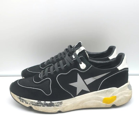 Golden Goose Running Sole Sneakers Black Suede Size 42 - Picture 6 of 12